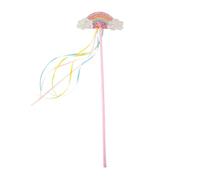 OFFSCH Rainbow Princess Wand for Lightweight Sparkling Fairy Accessory with Radiant Rainbow Ribbons for Birthday Parties Dress Up and Holiday Celebrations