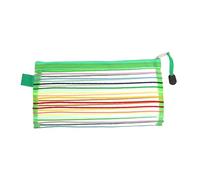 OFFSCH Rainbow Striped Mesh Pencil Case 12PCS Zipper Storage Pouch 23.5 * 12CM for Office Supplies Makeup and Travel Accessories