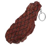 OFFSCH Realistic Fake Steak Keychain Holder Detailed PVC Food Model Keyring Pendant for Purse Accessories Unique Car Key Holder Fun and Collectors