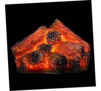 OFFSCH Realistic Flameless Charcoal Flame Lamp LED Firewood Log Design for Home Decor Safe Resin Material Easy for Indoor Atmosphere Enhancement