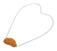 OFFSCH Realistic Fried Chicken Leg Necklace PVC Pendant Creative Food Model Hip Hop Jewelry for Women Men Comfortable All-day Wear Quirky Fried Food Accessory