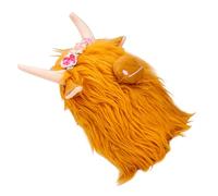 OFFSCH Realistic Highland Cow Stuffed Animal Soft Plush for Boys and Adorable Yellow Scottish Cattle Doll with Smooth Touch Cute Decorative Cow Couch Doll for Home