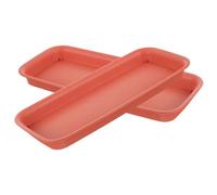 OFFSCH Rectangular Plastic Plant Pot Trays for Home Decoration and Gardening Projects 2pcs with Drainage, Prevent Floor Pollution and Soil Falling for Indoor Plants