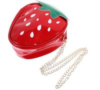 OFFSCH Red Fruit Shaped Shell Shape Moderate Capacity Made of Pu and Polyester Cross Body Bag with Two Carrying Methods Suitable for School and Work