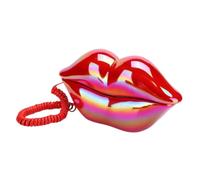 OFFSCH Red-Lip Telephone Corded Phone Creative Lip Shaped Landline Dial for Household Decor Desktop Ornament in Red