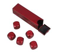 OFFSCH Red Metal Dice Set 6-sided Rounded Edge Aluminum Alloy Dice with Rectangle Case for Reliable and Fair Gameplay, for Home and Tabletop Game Parties