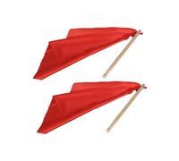 OFFSCH Red Polyester Drumsticks with Shape and Portable Design Sturdy Percussion Mallet Sticks Not Easy to Deform Includes Polyester Silk Scarf for Traditional Drumming