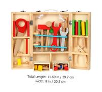 OFFSCH Repair Tool with Carrying Case Safe Smooth Edges Construction Play Kit for Boys and Educational Maintenance Tool for Brain Development and Organized Storage