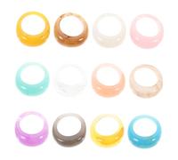 OFFSCH Retro Acrylic Resin Ring Set 12pcs Women's Chunky Diamond Finger Rings for Parties Banquets