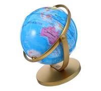 OFFSCH Retro Blue World Globe with Stand Fade-resistant Geography Learning Aid for Desk Office and Living Decor Detailed English Map for Study and Home Display