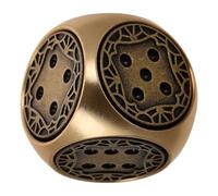 OFFSCH Retro Brass Dice 6-Sided Unique Metal Dice for Board Games and Tabletop Game Accessories for Collectors Diameter 1.8Cm