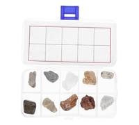 OFFSCH Rock and Mineral Specimen Set for Educational Geology Kit with Natural Specimens Display Case and Identification Guide for Home and Classroom Learning