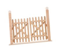 OFFSCH Scale Miniature Dollhouse Wooden Gate Double Door for Garden Courtyard Scenes Solid Wood Construction Easy to Install DIY Craft Accessory for Outdoor Role Play