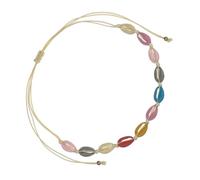 OFFSCH Shell Braided Bracelet Size 2 Alloy and Epoxy Simple Charm | Hand-knitted Weave, Painted Finish, Decorative Ornament, Compact Profile for Everyday Wear