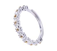 OFFSCH Silver Open Daisy Ring Adjustable Fashion Jewelry for Daily Wear | S925 Silver, Charming Floral Style, Smooth Surface, Gift Choice for Girlfriend, Men and Enthusiasts