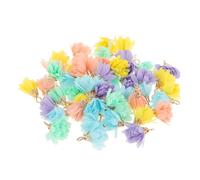 OFFSCH Small DIY Tassel Decors Multi-Function Mini Tassels Fabric Flower Pendant for Jewelry Making Crafts Decorative Elegant Cute Trendy Accessories for Backpack New Home