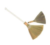 OFFSCH soft bristle house broom, removable soft broom, 2pcs handmade grass broom for indoor sweeping, dust removal, detachable handle, home and living room cleaning