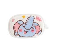OFFSCH Soft Small Bath Sponge for Shower Cleansing Skin-Friendly Cotton Material Cartoon Elephant Design Lightweight and Easy to Hold for Newborn Bathing