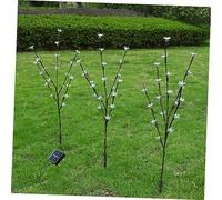 OFFSCH Solar Cherry Blossom Branch Lights 3pcs LED White Light Solar Garden Lamp with Battery Landscape Pathway Lighting for Outdoor Lawn and Yard