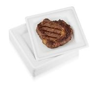OFFSCH Square Plate Made from Sugar Cane Pulp 50pcs Extra Thick White Disposable Party Plates with Resistance to Cracking, for Picnic and Buffet Serving Trays for Party Supplies