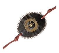 OFFSCH Steampunk Pu and Alloy Material, and Clock Shape Design, with Color Color Adjustable Strap Eyepatch Retro Style Single Eye Mask Decoration for Masquerade Photography Use,