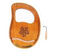 OFFSCH String Lyre Harp Solid Wood Construction Ancient Style Portable Musical Instrument for Beginners Beautifully Decorated Patterns for Music