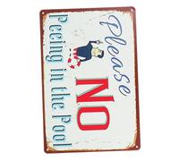 OFFSCH Swimming Pool Metal Sign Funny Pool Slogan Sign for Outdoor Area Decor Wall Decor