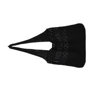 OFFSCH Tote Bag Lightweight with Hollow Design, Polyester Material Convenient to Carry Knitted Black for Women for Leisure and Outdoor Activities