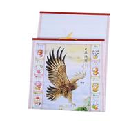 OFFSCH Traditional Chinese Scroll Calendar Horse Year Feng Shui Wall Art with Lunar Phases and Zodiac Symbols Hanging Decorative Feng Shui Planner for Home and Office Decor