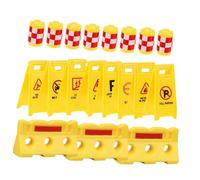 OFFSCH Traffic Sign with Barricades and Cones Plastic Road Safety Models for Educational Play Cognitive Learning for Boys for Outdoor and Indoor Fun