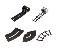 OFFSCH Traffic Washi Tape for DIY Train Track Model with Removable Traffic Sign Decals Creative Road and Railway Tape for Boys and Easy Peel and Cut for Play and Learning