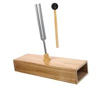OFFSCH Tuning Fork Set 256hz with Wooden Base and Hammer for Physics Experiments, Educational Musical Instrument for Sound Vibration and Acoustic Teaching