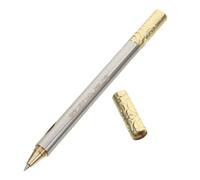 OFFSCH Unique Cloud Pattern Metal Ballpoint Pen Silver Monkey King Staff Design Writing Tool for Friends Christmas Birthday Party Favor Office Desk Accessory
