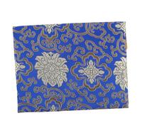 OFFSCH Vintage Brocade Scripture Pouch Zipper Organizer Bag for Books and Pens Compact Fabric Storage with Intricate Stitching Decorative Design for Travel and Daily Use