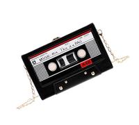 OFFSCH Vintage Cassette Bag Cross Body Handbag for Women with Ample Storage Space and Spacious Interior, Made of Sturdy Pu and Polyester, for Daily Use and Casual Outings