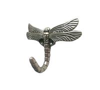 OFFSCH Vintage Dragonfly Coat Hook Wall Hanger with Antique Silver Finish Sturdy Decorative Hat Key Holder for Bedroom Kitchen Bathroom Living Home Hotel