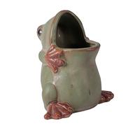 OFFSCH Vintage European Style Succulent Pot Small Green Table Flowerpot Retro Glaze Succulent Holder Desktop Planter for Indoor Home Gardening Decor