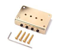 OFFSCH Vintage Style String Bass Bridge with Screws Wrench Golden Guitar Bridge for Jazz and Sweet Tone Sound Height Design Top Load Strings from Back of Plate