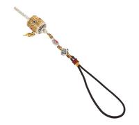 OFFSCH Vintage Tibetan Buddhist Prayer Wheel Car Ornament Pendant Interior Luck Decoration with Chinese Knot Tassel for Rearview Mirror Protection Feng Shui Hanging Accessory