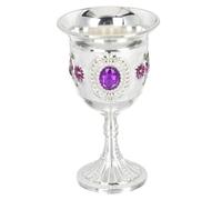 OFFSCH Vintage Wine Goblet for Party and Home Use Retro Elegant Decorative Wine Cup with Smooth Shiny Surface Resistant Metal Shot Glass in Purple Suitable for Hot and Cold Beverages