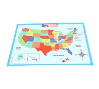 OFFSCH Wear Resistant Usa Map Educational Learning Poster for Bright Preschool Geography Wall Chart for Classroom and Home School Early Learning Visual Aid