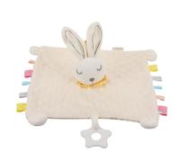 OFFSCH White Rabbit Baby Sleeping Doll with Soft Spandex Down Alternative Cotton, Chewable Newborn Saliva Towel for Comfort and Soothing Sleep