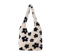 OFFSCH Women Plush Single-shoulder Tote Bag Lightweight and Portable Practical Shoulder Pouch for School and Grocery Shopping with Simple and Generous Style