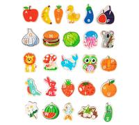 OFFSCH Wooden Alphabet Animal Puzzles with Matching Game and Fruit Themes Montessori Learning for Educational Letter Blocks Puzzle for Preschool Early Education