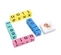 OFFSCH Wooden Alphabet Spelling Blocks with Word Cards for Educational Matching Letter Game for Preschool Brain Development and Parent Interaction