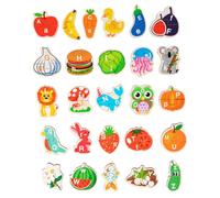 OFFSCH Wooden Animal Alphabet Puzzle Matching Game Educational Fruit and Letter Learning Preschool Cognitive Development Puzzle