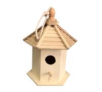 OFFSCH Wooden Bird House Pendant Decorative Bird Cage for Garden Idyllic Hanging Nest