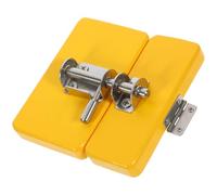 OFFSCH Wooden Busy Board for Educational Door Locker with Yellow Latch Montessori Sensory Activity for Fine Motor Skills and Cognitive Development in Boys