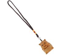 OFFSCH Wooden Chubby Pig Phone Charm Pendant DIY Keychain Accessory Cute Car Hanging Decoration Craft