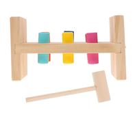 OFFSCH Wooden Colorful Percussion Hammering and Pounding Game for Clock Model Educational Hand-eye Coordination and Cognitive Development Playroom Activity